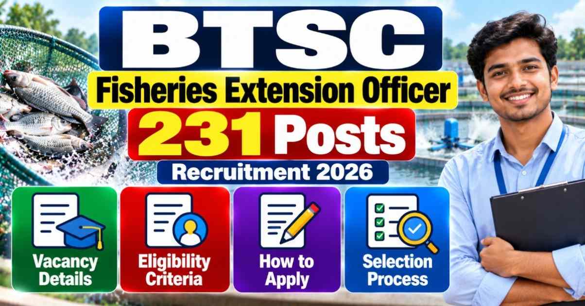 BTSC Fisheries Extension Officer Recruitment 2026: 231 Posts