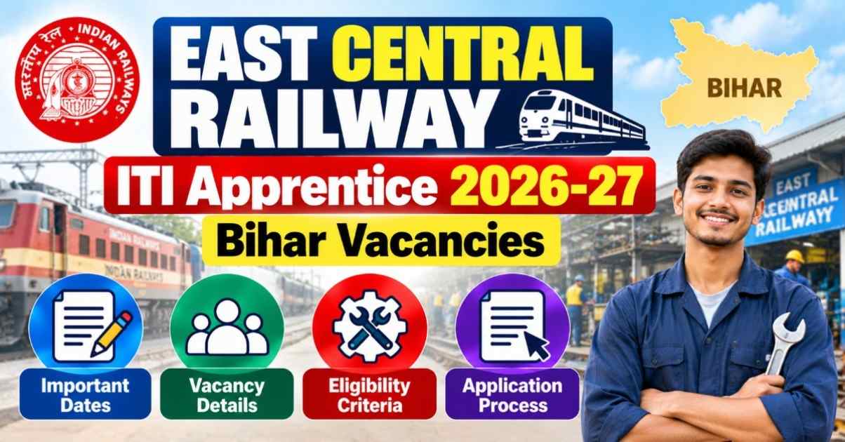 East Central Railway ITI Apprentice 2026-27: Bihar Vacancies